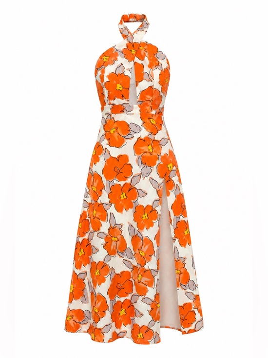 Hello Molly Dresses & Skirts - Hello Molly floral halter midi dress, size 2